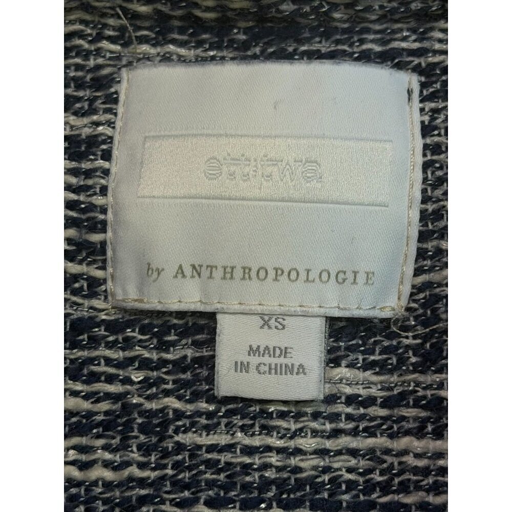 Anthropologie Ett:Twa Blue Tweed Trucker Jacket – XS – Textured Trim - Picture 3 of 16